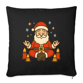 Meditating Santa Claus Cartoon - Sofa pillowcase 17,3'' x 17,3'' (45 x 45 cm) - black - Front