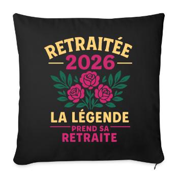 Retraite 2026 ce n’est plus mon problème  - Housse de coussin décorative 45 x 45 cm - noir - Devant