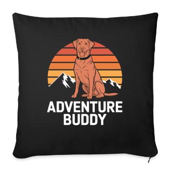 Labrador Adventure Buddy – Sunset Style - Sofa pillowcase 17,3'' x 17,3'' (45 x 45 cm) - black - Front