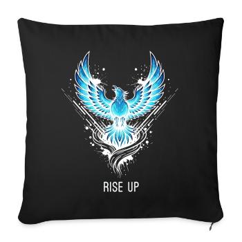 Rise Up Phoenix Glowing Fantasy Motif - Sofa pillowcase 17,3'' x 17,3'' (45 x 45 cm) - black - Front