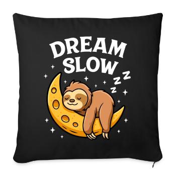 Cute sleeping sloth on moon - Sofa pillowcase 17,3'' x 17,3'' (45 x 45 cm) - black - Front