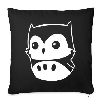 Owl Kawaii – cute owl motif in cartoon style - Sofa pillowcase 17,3'' x 17,3'' (45 x 45 cm) - black - Front