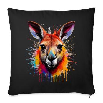 Kangaroo Color Explosion Portrait - Sofa pillowcase 17,3'' x 17,3'' (45 x 45 cm) - black - Front