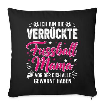 Je suis la maman folle de football - Housse de coussin décorative 45 x 45 cm - noir - Devant