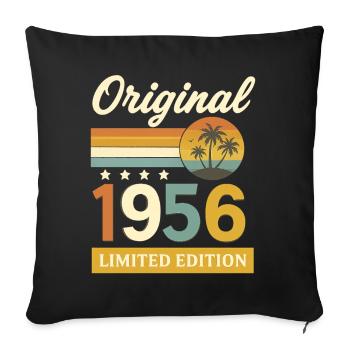 Lustiges Geschenk 1956 Shirt 70. Geburtstag - Sofakissenbezug 45 x 45 cm - Schwarz - Vorne