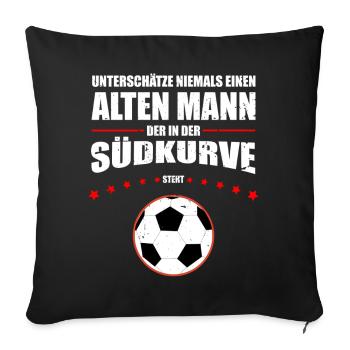 Vieil Homme - Cologne Courbe Sud | Design rétro vintage - Housse de coussin décorative 45 x 45 cm - noir - Devant