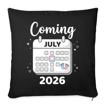 Baby Coming July 2026 Funny Baby Shower Gift - Sofa pillowcase 17,3'' x 17,3'' (45 x 45 cm) - black - Front