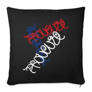 Kreatives Provence Frankreich T-Shirt - Sofakissenbezug 45 x 45 cm - Schwarz - Vorne