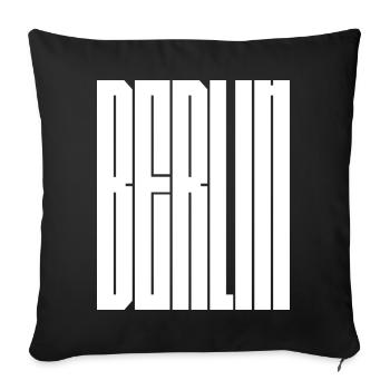 Berlin city typographic design - Sofa pillowcase 17,3'' x 17,3'' (45 x 45 cm) - black - Front