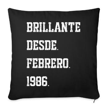 Anniversaires : février 1986 - Housse de coussin décorative 45 x 45 cm - noir - Devant