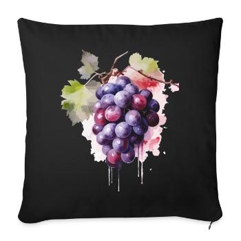 Grapes Watercolor - Sofa pillowcase 17,3'' x 17,3'' (45 x 45 cm) - black - Front
