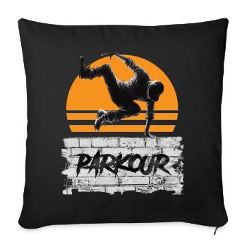 Parkour - Housse de coussin décorative 45 x 45 cm - noir - Devant