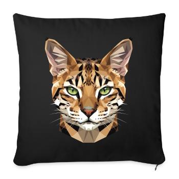 Savannah Cat Cat Mom Cute Serval Leopard Cats - Sofa pillowcase 17,3'' x 17,3'' (45 x 45 cm) - black - Front