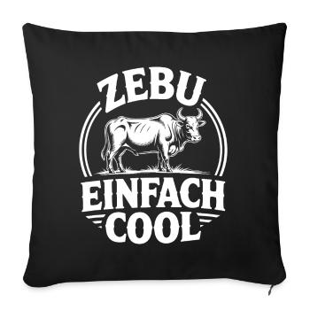 Logo du cercle Zebu Simply Cool - Housse de coussin décorative 45 x 45 cm - noir - Devant