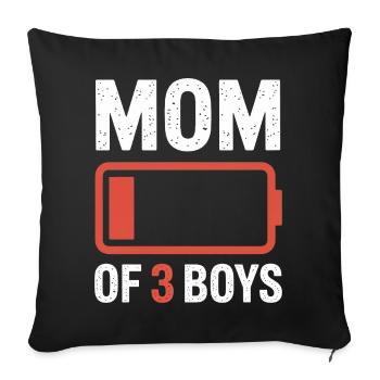 Mom of 3 Boys Battery Graphic - Sofa pillowcase 17,3'' x 17,3'' (45 x 45 cm) - black - Front