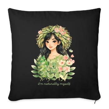 A woman by nature - Sofa pillowcase 17,3'' x 17,3'' (45 x 45 cm) - black - Front
