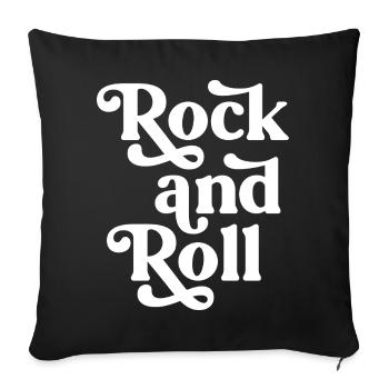 Police de caractères rétro rock and roll - Housse de coussin décorative 45 x 45 cm - noir - Devant