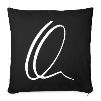 Q - Sofa pillowcase 17,3'' x 17,3'' (45 x 45 cm) - black - Front