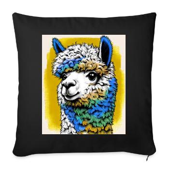 Alpaga - Housse de coussin décorative 45 x 45 cm - noir - Devant