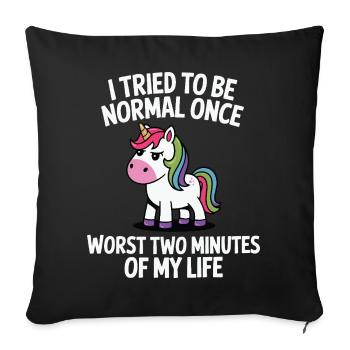 Unexpectedly Normal: Unicorn Joke Gift - Sofa pillowcase 17,3'' x 17,3'' (45 x 45 cm) - black - Front