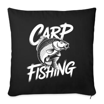 Carp – Sportfischer Design - Sofa pillowcase 17,3'' x 17,3'' (45 x 45 cm) - black - Front