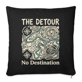 Pas de détour de destination - Housse de coussin décorative 45 x 45 cm - noir - Devant