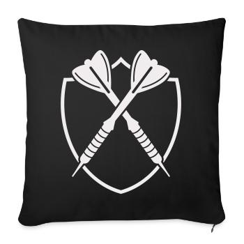 Darts Shield Cross – Precision Symbol - Sofa pillowcase 17,3'' x 17,3'' (45 x 45 cm) - black - Front