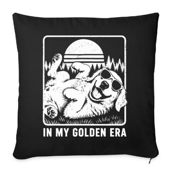 Golden Retriever Era Vintage | Retro Sunset Dog - Sofa pillowcase 17,3'' x 17,3'' (45 x 45 cm) - black - Front