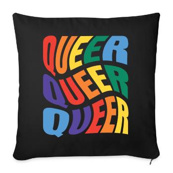 -2026-_LGBTQ_Queer_Queer_Queer_3 - Sofakissenbezug 45 x 45 cm - Schwarz - Vorne