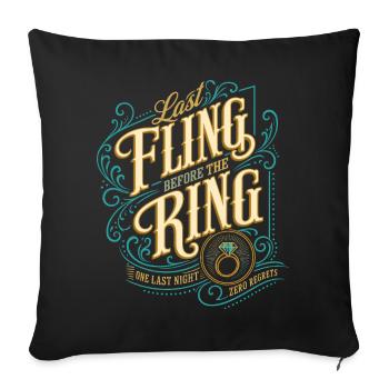 Last Fling Before Ring JGA - Sofa pillowcase 17,3'' x 17,3'' (45 x 45 cm) - black - Front