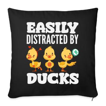 Funny Ducks Motif Ducks Lover Sayings - Sofa pillowcase 17,3'' x 17,3'' (45 x 45 cm) - black - Front