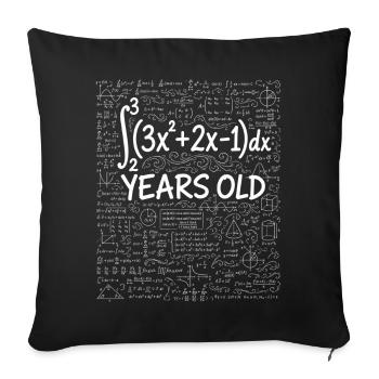 23e Anniversaire Calcul Intégral Math Geek Drôle - Housse de coussin décorative 45 x 45 cm - noir - Devant