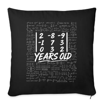 21e Anniv. Déterminant Matrice Math Geek Drôle - Housse de coussin décorative 45 x 45 cm - noir - Devant