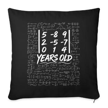 17e Anniv. Déterminant Matrice Math Geek Drôle - Housse de coussin décorative 45 x 45 cm - noir - Devant