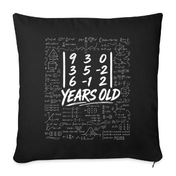 18e Anniv. Déterminant Matrice Math Geek Drôle - Housse de coussin décorative 45 x 45 cm - noir - Devant