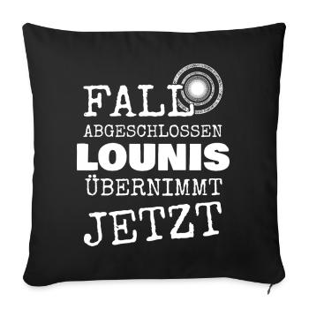 Distressed Deutsch Schriftzug Jetzt Übernimmt - Sofakissenbezug 45 x 45 cm - Schwarz - Vorne