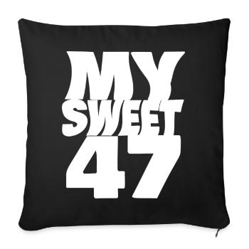 47 - Sofa pillowcase 17,3'' x 17,3'' (45 x 45 cm) - black - Front