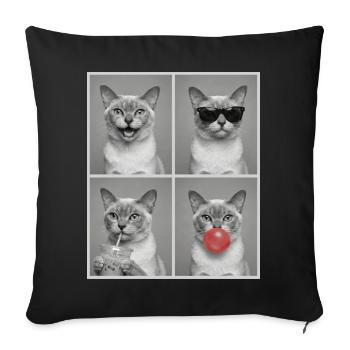Chats Chat birman européen - Housse de coussin décorative 45 x 45 cm - noir - Devant