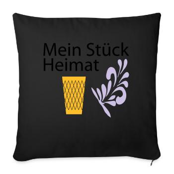 Meine Heimat Geripptes - Apfelwein - Sofakissenbezug 45 x 45 cm - Schwarz - Vorne