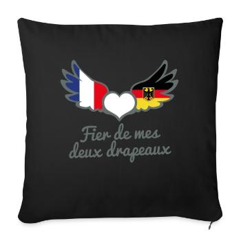Binationalités France Allemagne FrancoAllemand - Housse de coussin décorative 45 x 45 cm - noir - Devant