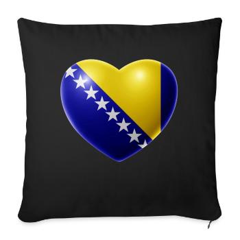 Heart (Bosnia / Bosna) - Sofa pillowcase 17,3'' x 17,3'' (45 x 45 cm) - black - Front