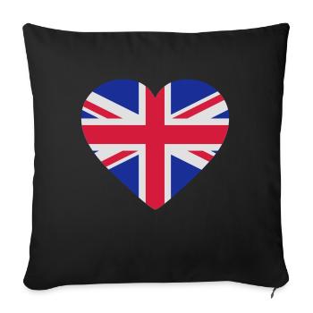 Heart Britain - Sofa pillowcase 17,3'' x 17,3'' (45 x 45 cm) - black - Front