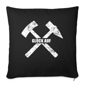 GLÜCK AUF - Sofakissenbezug 45 x 45 cm - Schwarz - Vorne