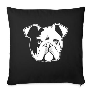 Englische Bulldogge - Sofakissenbezug 45 x 45 cm - Schwarz - Vorne
