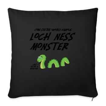loch ness monster - Sofa pillowcase 17,3'' x 17,3'' (45 x 45 cm) - black - Front