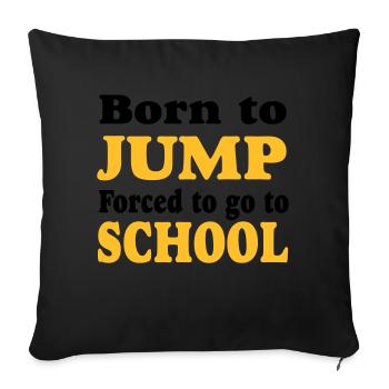 Saut en longueur - Saut en hauteur - Housse de coussin décorative 45 x 45 cm - noir - Devant