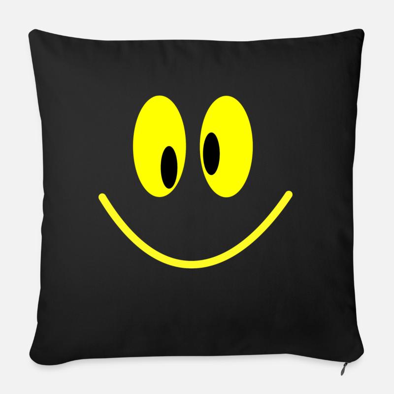 Grinsebacke + - Sofakissenbezug 45 x 45 cm - Schwarz