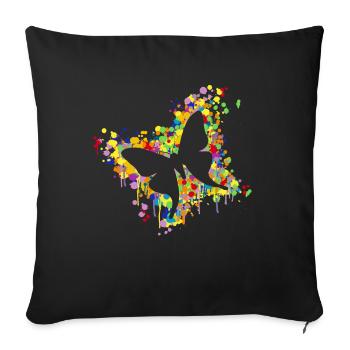 Schmetterling Splash - Sofakissenbezug 45 x 45 cm - Schwarz - Vorne