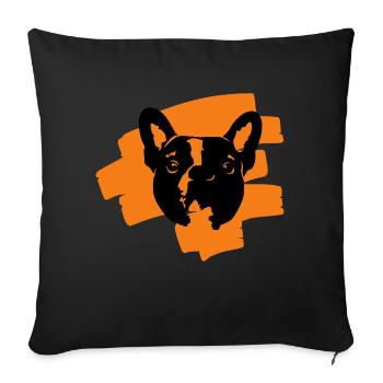 Pixel malowany buldog 2 - Sofa pillowcase 17,3'' x 17,3'' (45 x 45 cm) - black - Front