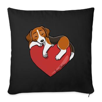Beagle Heart - Sofa pillowcase 17,3'' x 17,3'' (45 x 45 cm) - black - Front